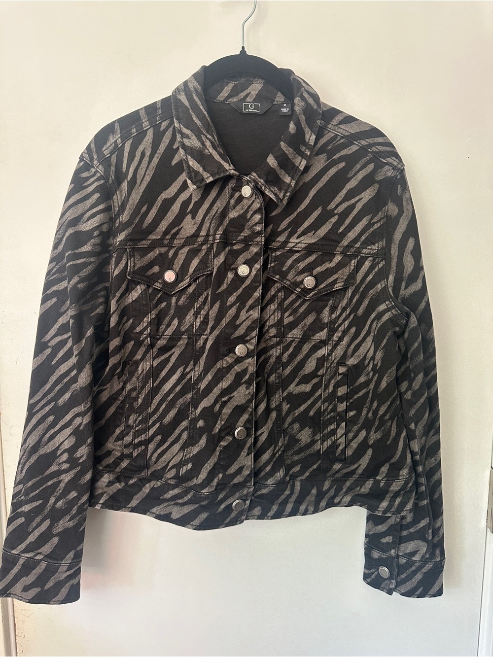 G by Giuliana Zebra Print Denim Jacket Medium
